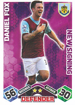 Daniel Fox Burnley 2009/10 Topps Match Attax New Signing #EX68